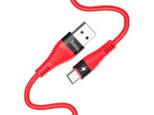 HOCO U53 для передачи данных и зарядки (быстрая зарядка)USB-Type-C, 5A, 1.2м, красный