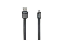 Remax RC-044m USB-microUSB cверхпрочный, метал. оплетка, черный