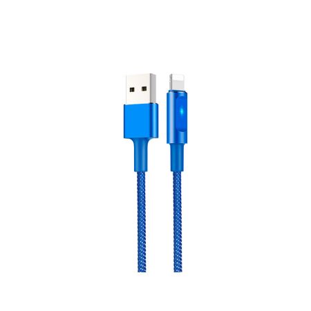 HOCO U47 Essence для передачи данных и зарядки USB-Lightning, интеллектуальное отключение питания, 2.4А, 1.2м, синий